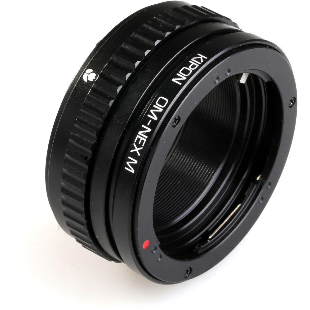 KIPON Macro Lens Mount Adapter with Helicoid for Olympus OM-Mount Lens to Sony-E Mount Camera