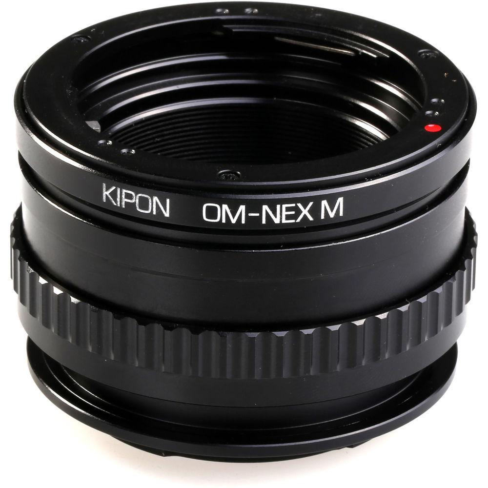 KIPON Macro Lens Mount Adapter with Helicoid for Olympus OM-Mount Lens to Sony-E Mount Camera