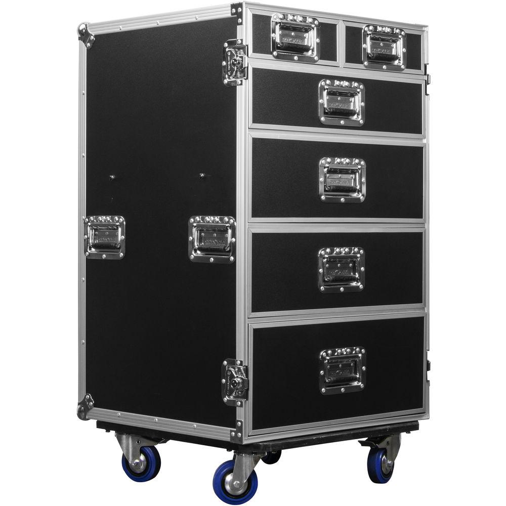 Odyssey Innovative Designs FZWB6WDLX Flight Zone Deluxe 6-Drawer Workbox Tour Case with Casters & Side Table