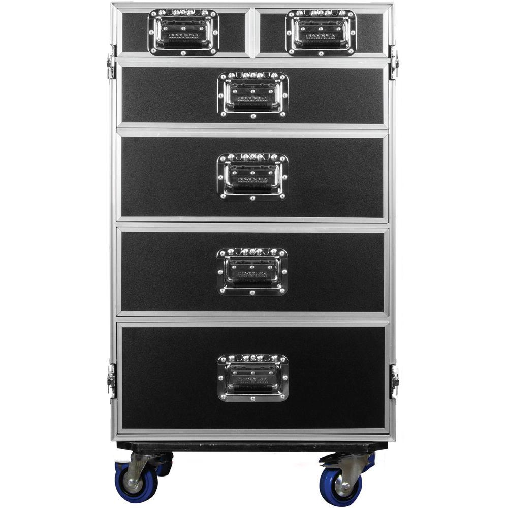 Odyssey Innovative Designs FZWB6WDLX Flight Zone Deluxe 6-Drawer Workbox Tour Case with Casters & Side Table