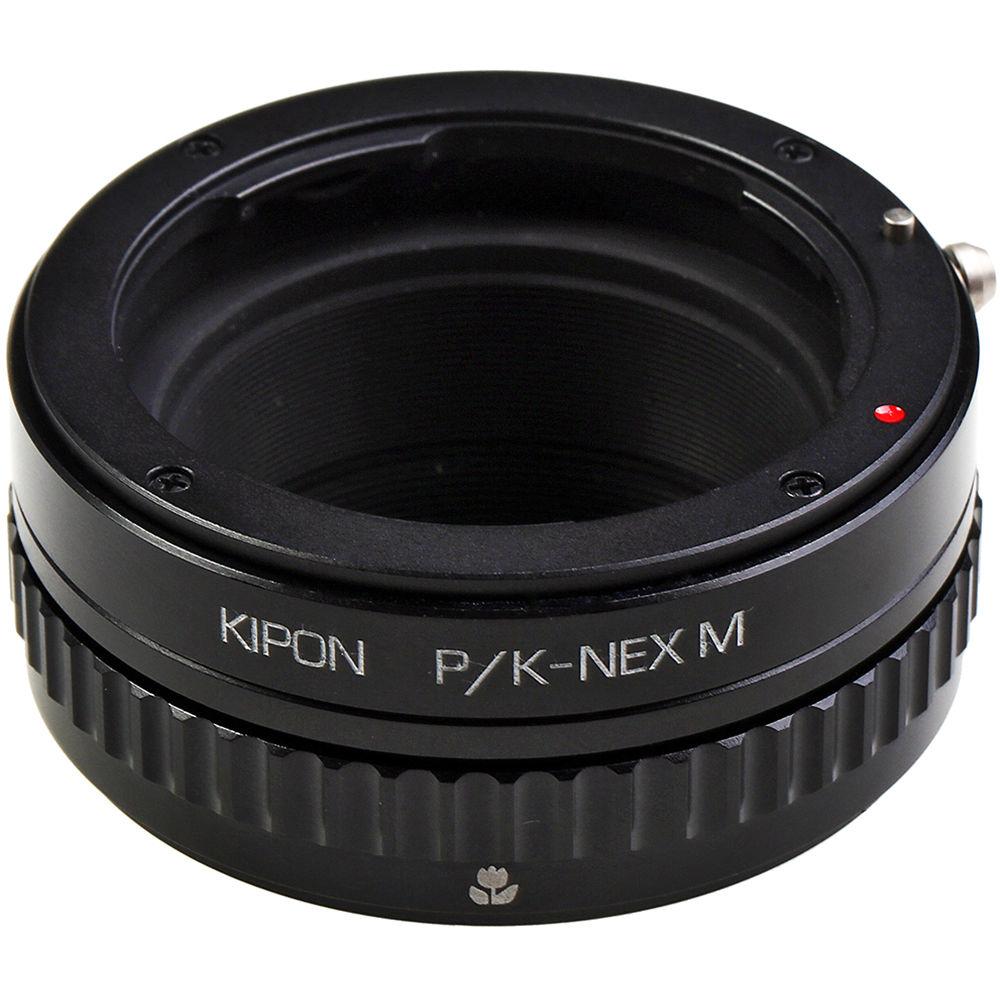 KIPON Macro Lens Mount Adapter with Helicoid for Pentax K-Mount Lens to Sony-E Mount Camera