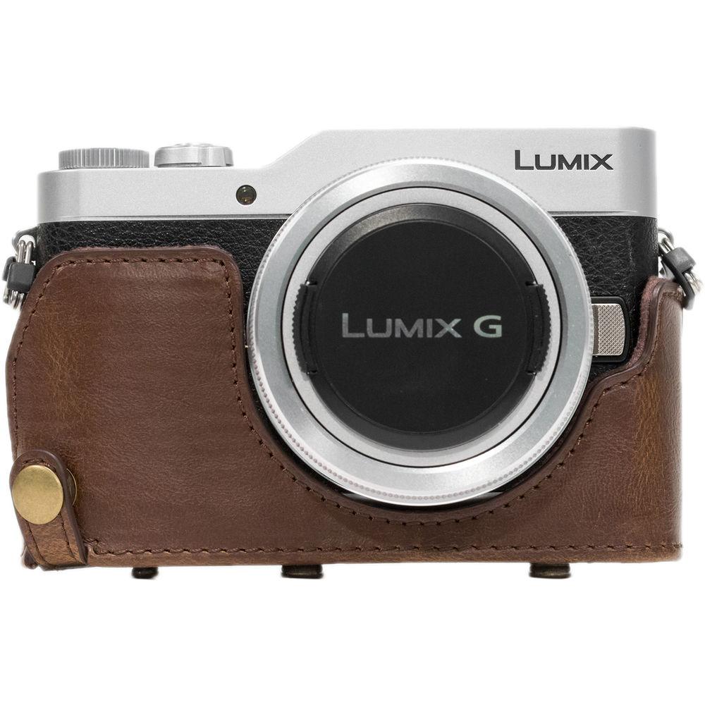 MegaGear Ever Ready PU Leather Case & Strap for Select Panasonic LUMIX with 12-32mm