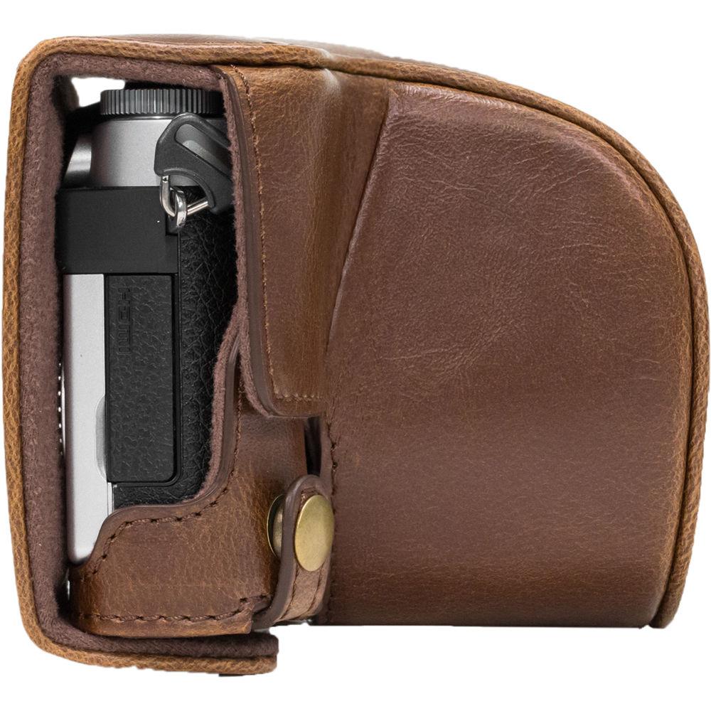 MegaGear Ever Ready PU Leather Case & Strap for Select Panasonic LUMIX with 12-32mm