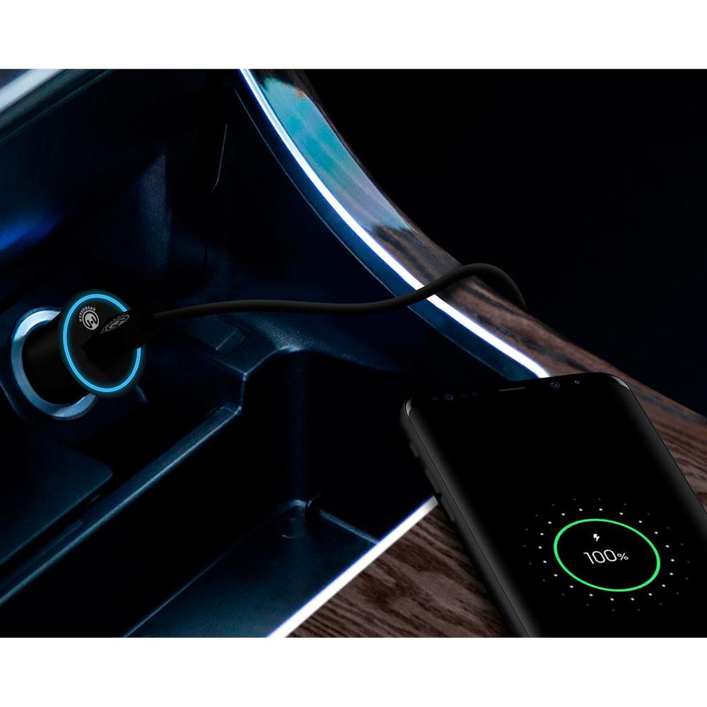 HyperGear Rapid 2.4A USB Car Charger with Hybrid Micro-USB to USB Type-C Cable