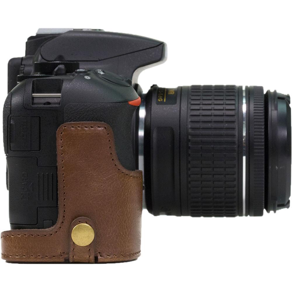 MegaGear Ever Ready PU Leather Half Case and Strap for Nikon D5600, D5500