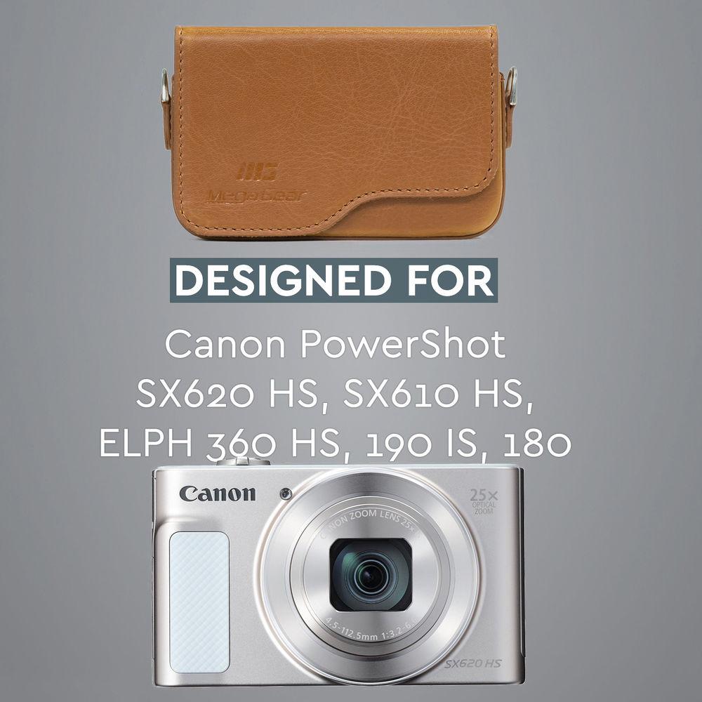 MegaGear Leather Case with Strap for Select Canon PowerShot Cameras