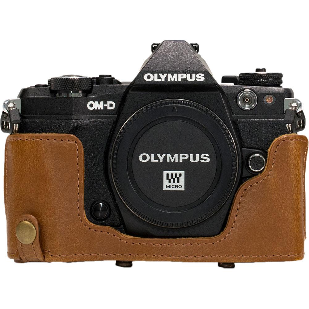 MegaGear Ever Ready PU Leather Case and Strap for Olympus OM-D E-M5 Mark II with 12-40mm Lens