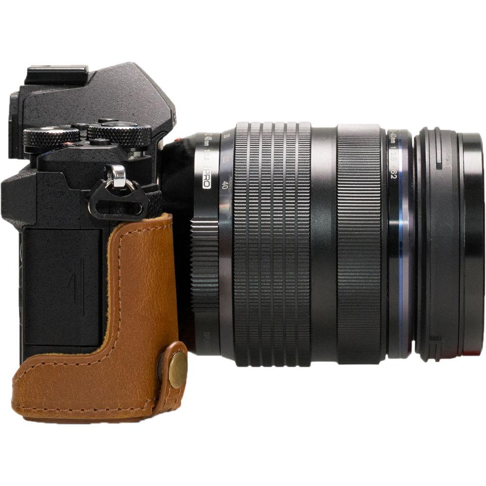 MegaGear Ever Ready PU Leather Case and Strap for Olympus OM-D E-M5 Mark II with 12-40mm Lens