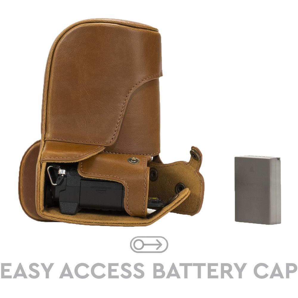 MegaGear Ever Ready PU Leather Case and Strap for Olympus OM-D E-M5 Mark II with 12-40mm Lens