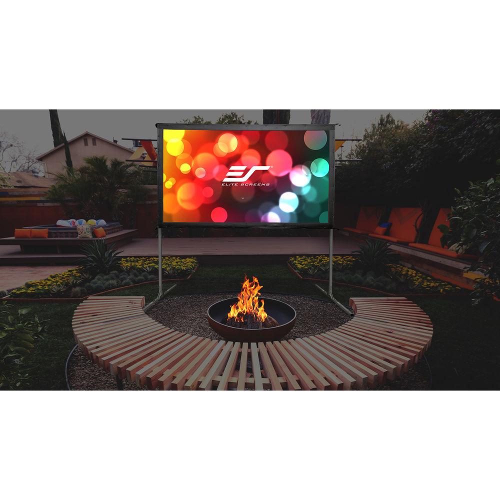 Elite Screens 120" Portable Outdoor Indoor Movie Theater Front and Rear Projector Screen