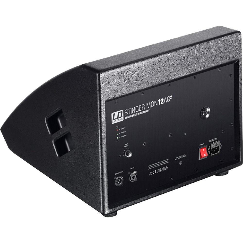 LD Systems Powered Stage Monitor - Low Profile - 1000W Peak 12" 1" Coaxial 75 X 75 Dispersion