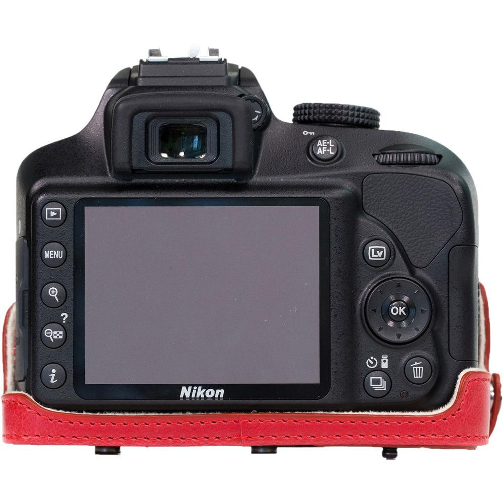 MegaGear Ever Ready PU Leather Case and Strap for Nikon D3400 with 18-55mm Lens