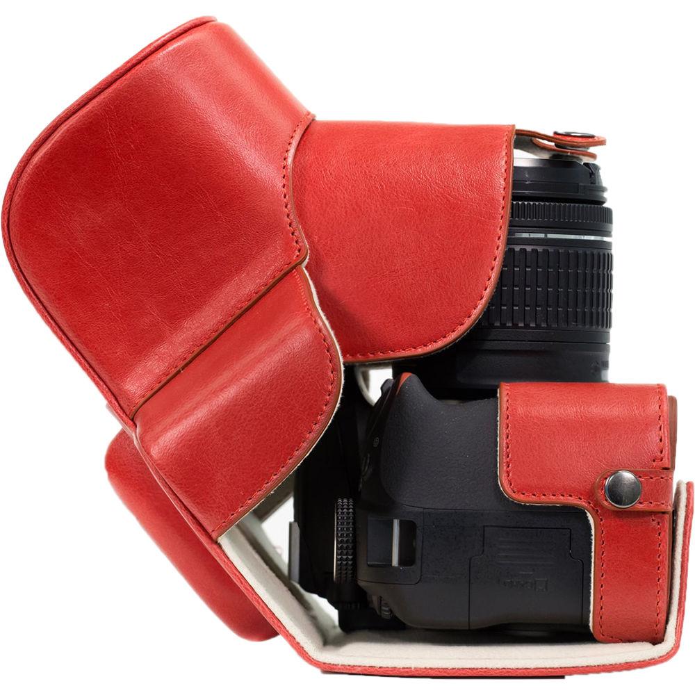 MegaGear Ever Ready PU Leather Case and Strap for Nikon D3400 with 18-55mm Lens