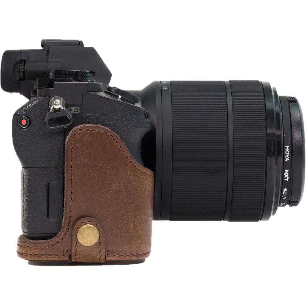 MegaGear Ever Ready PU Leather Case & Strap for a7S II, a7R II, a7 II with 28-70mm