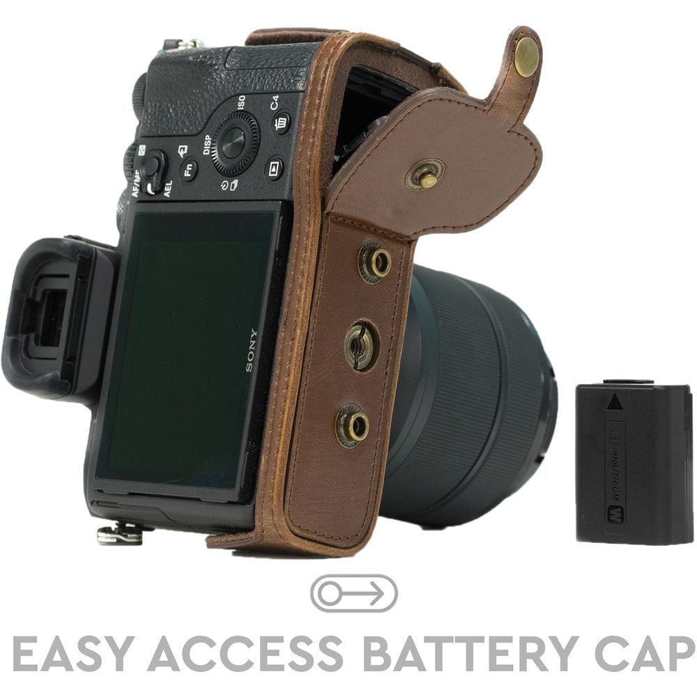 MegaGear Ever Ready PU Leather Case & Strap for a7S II, a7R II, a7 II with 28-70mm
