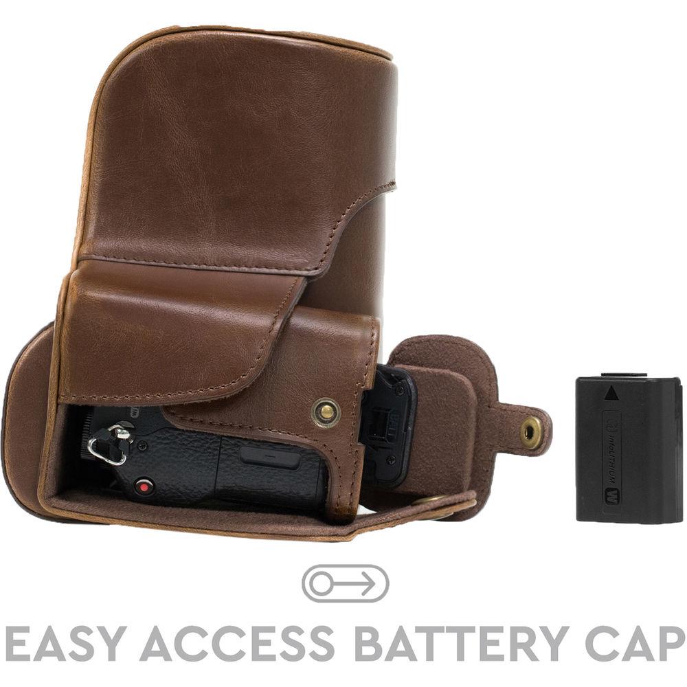 MegaGear Ever Ready PU Leather Case & Strap for a7S II, a7R II, a7 II with 28-70mm