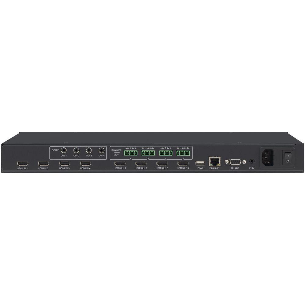 Kramer 4x4 4K HDR HDMI 2.0 HDCP 2.2 Matrix Switcher with Audio De-embedding