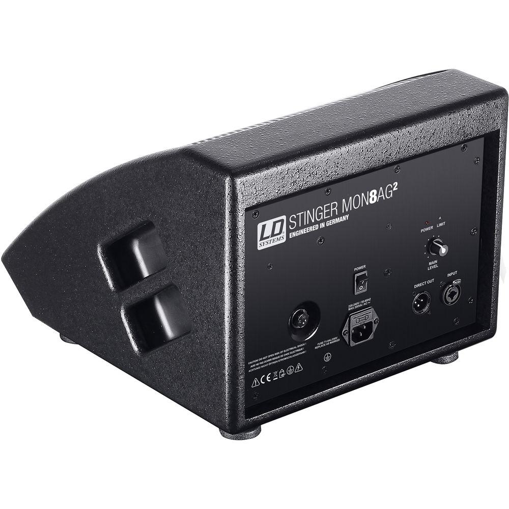 LD Systems Powered Stage Monitor - Low Profile - 320W Peak 8" 1" Coaxial 75 X 75 Disp