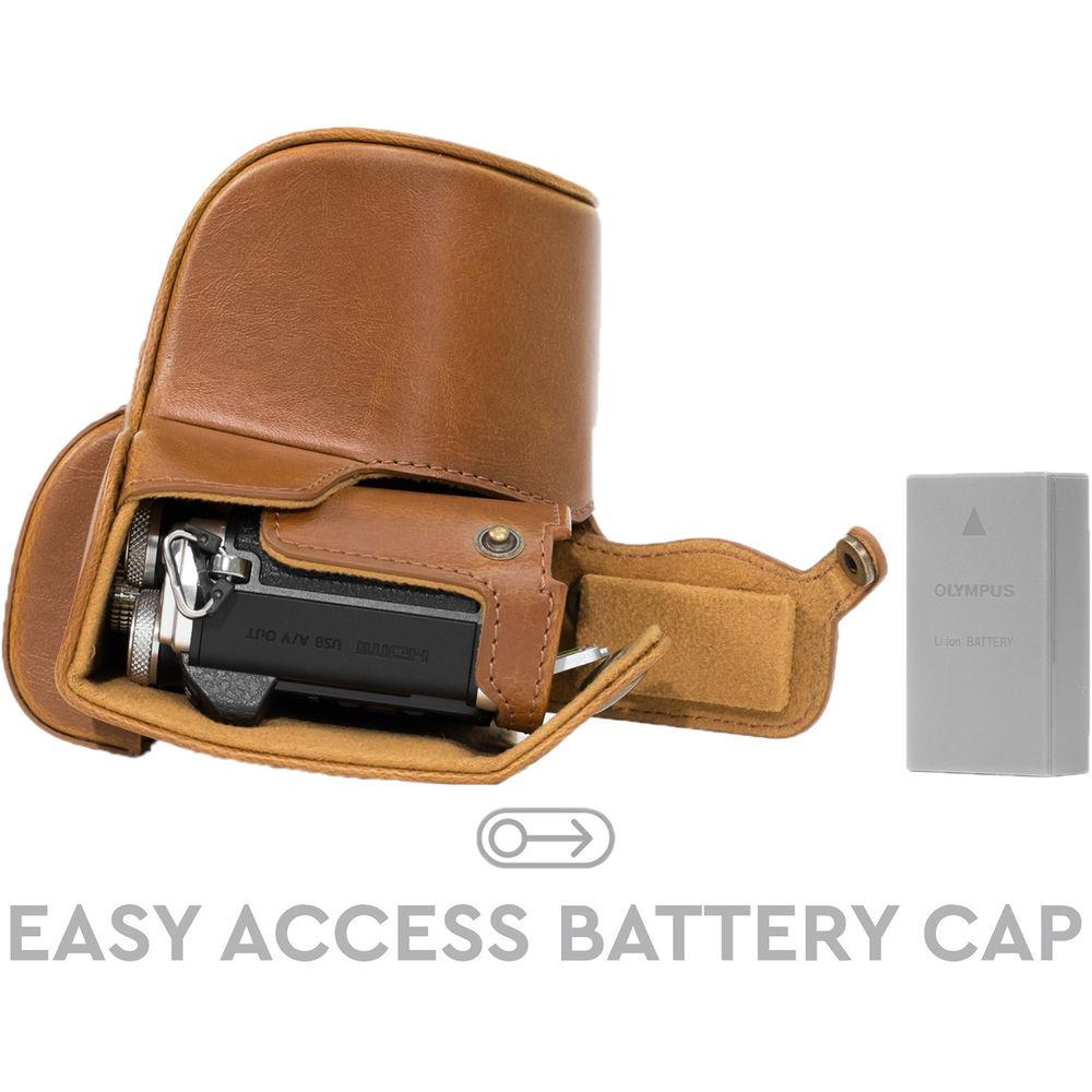 MegaGear Ever Ready PU Leather Case and Strap for Olympus OM-D E-M10 Mark II with 14-42mm Lens