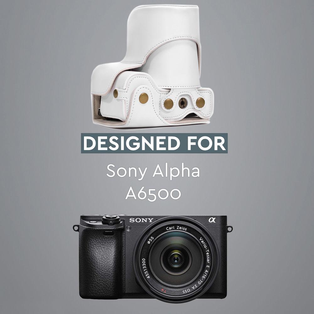 MegaGear Ever Ready PU Leather Case & Strap for Sony a6500 with 16-70mm Lens