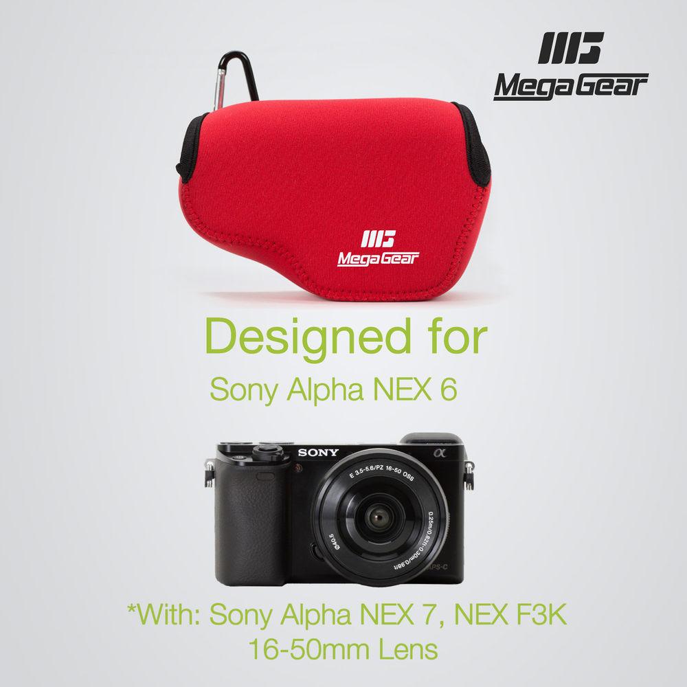 MegaGear Ultra-Light Neoprene Case for Sony Alpha NEX-F3, NEX-7, or NEX-6 with 16-50mm