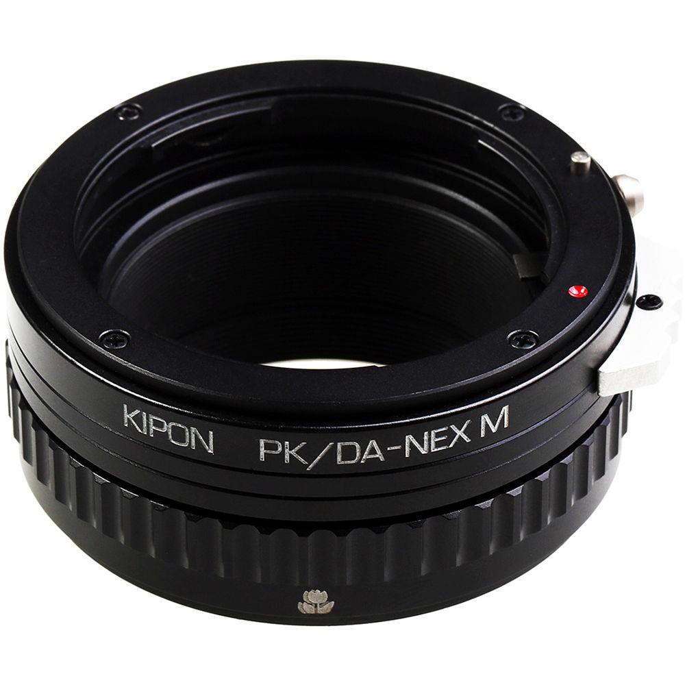 KIPON Macro Lens Mount Adapter with Helicoid for Pentax K-Mount, DA-Series Lens to Sony-E Mount Camera