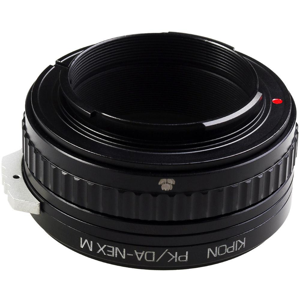 KIPON Macro Lens Mount Adapter with Helicoid for Pentax K-Mount, DA-Series Lens to Sony-E Mount Camera