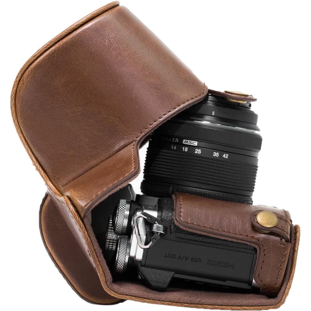 MegaGear Ever Ready PU Leather Case and Strap for Olympus OM-D E-M10 Mark II with 14-42mm Lens