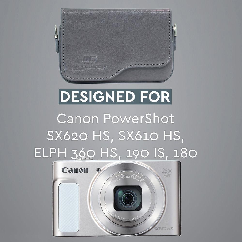 MegaGear Leather Case with Strap for Select Canon PowerShot Cameras