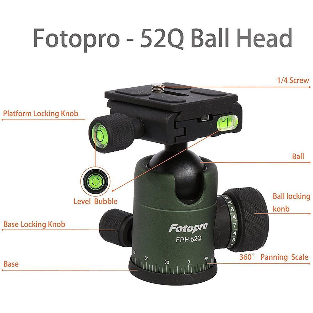 Fotopro X-GO Chameleon with FPH-52Q Ball Head, Fotopro, X-GO, Chameleon, with, FPH-52Q, Ball, Head