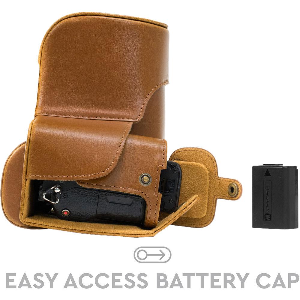 MegaGear Ever Ready PU Leather Case & Strap for a7S II, a7R II, a7 II with 28-70mm
