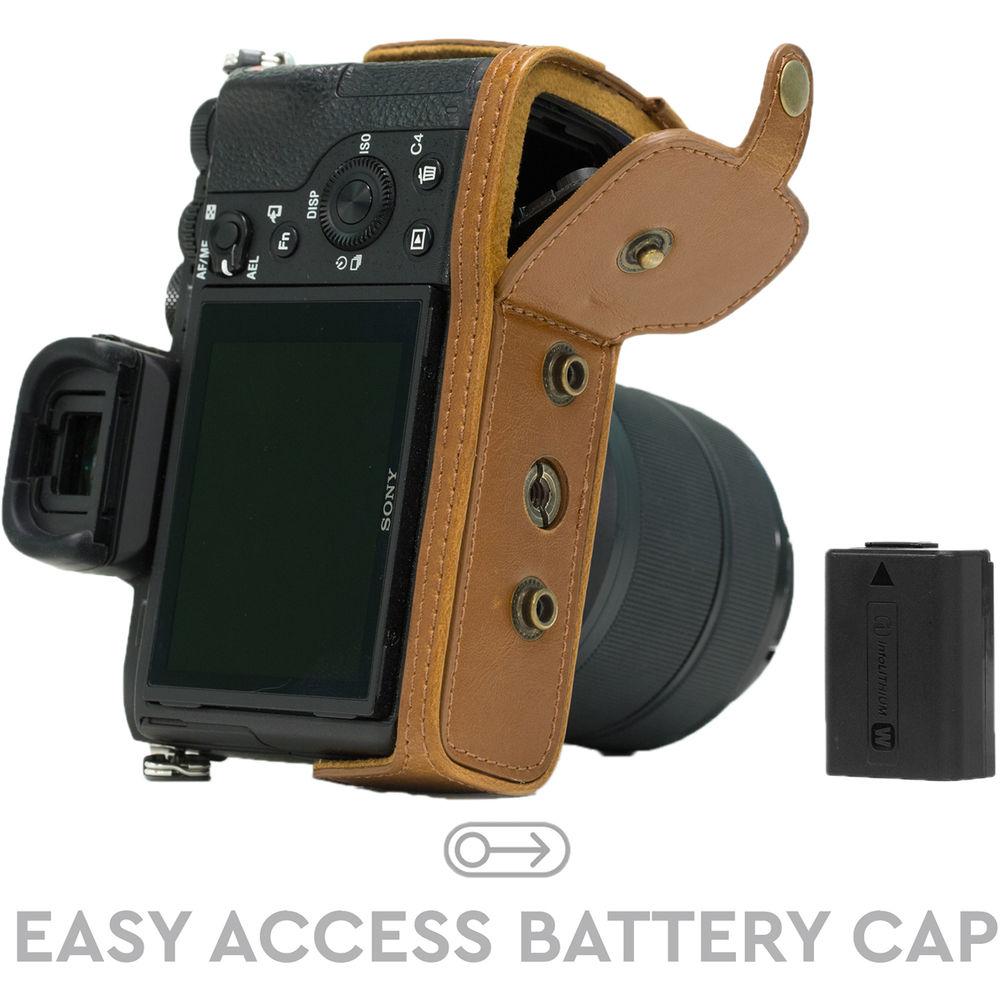 MegaGear Ever Ready PU Leather Case & Strap for a7S II, a7R II, a7 II with 28-70mm