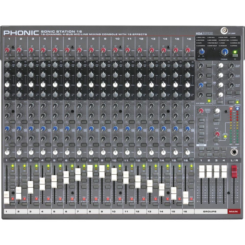 Phonic Sonic Station 16 Recording Mixer with Dual-Position I O Pod & DFX