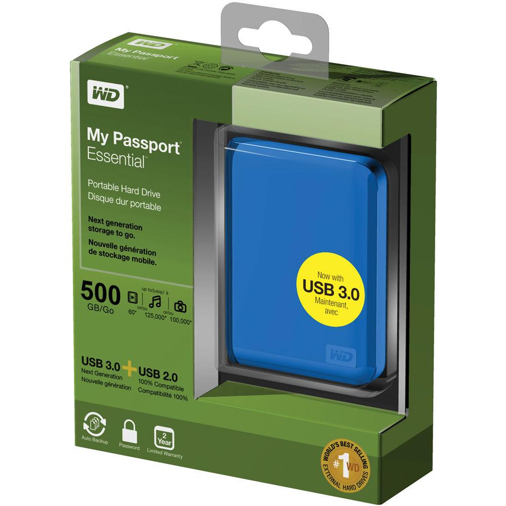 WD My Passport Essential 500GB Portable Hard Drive