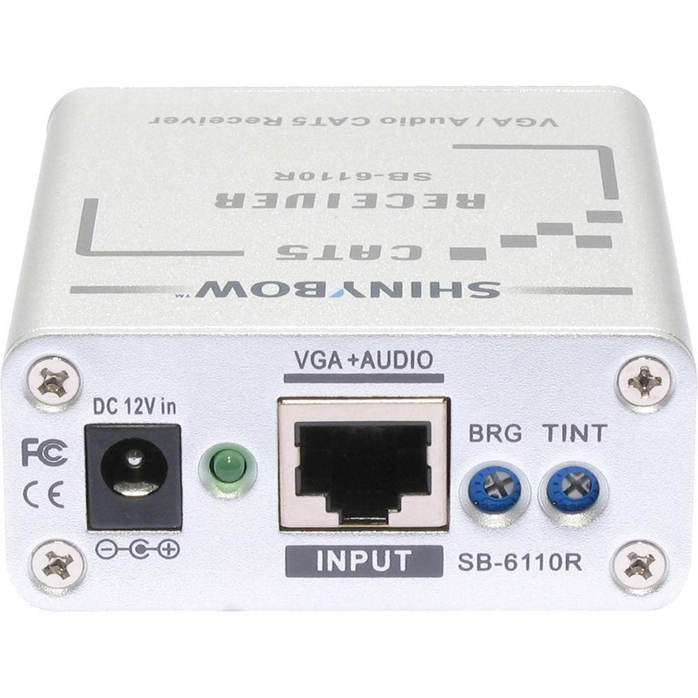 Shinybow SB-6110R CAT5 VGA RGBHV HDTV Stereo Audio Receiver, Shinybow, SB-6110R, CAT5, VGA, RGBHV, HDTV, Stereo, Audio, Receiver