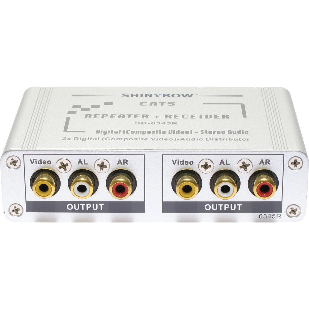Shinybow SB-6345R CAT5 Composite Video Digital Stereo Audio Receiver & Repeater