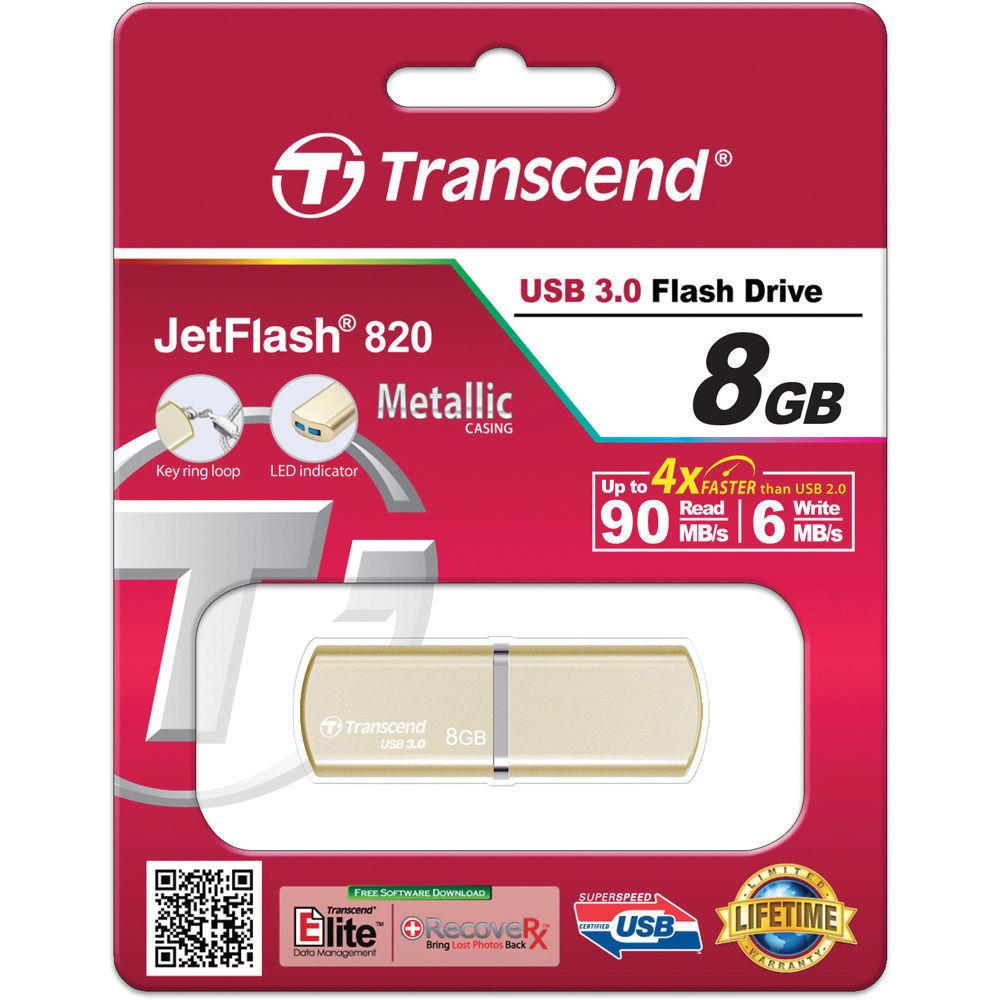 Transcend 8GB JetFlash 820G USB 3.0 Flash Drive, Transcend, 8GB, JetFlash, 820G, USB, 3.0, Flash, Drive