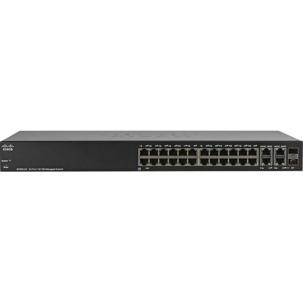 Cisco SF300-24 Managed 24-Port 10 100 Ethernet Switch, Cisco, SF300-24, Managed, 24-Port, 10, 100, Ethernet, Switch