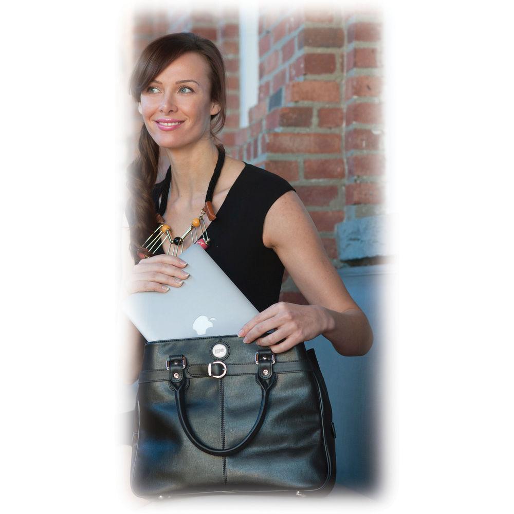 Jill-E Designs Laptop Career Bag - Black Leather