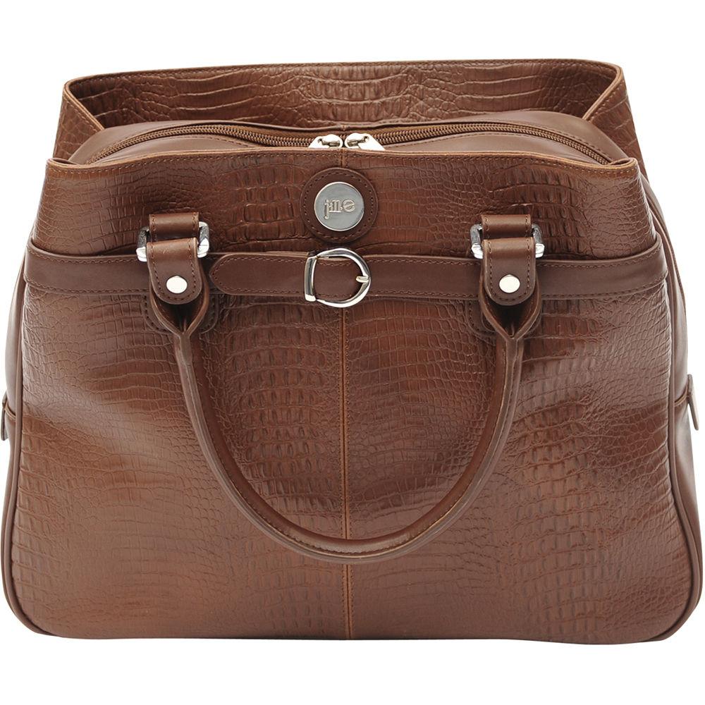 Jill-E Designs Laptop Career Bag - Brown Croc Leather