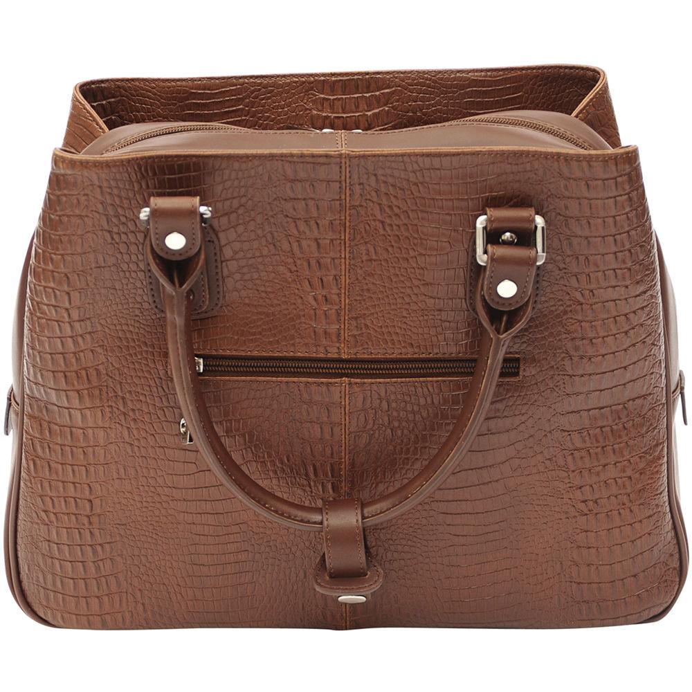 Jill-E Designs Laptop Career Bag - Brown Croc Leather