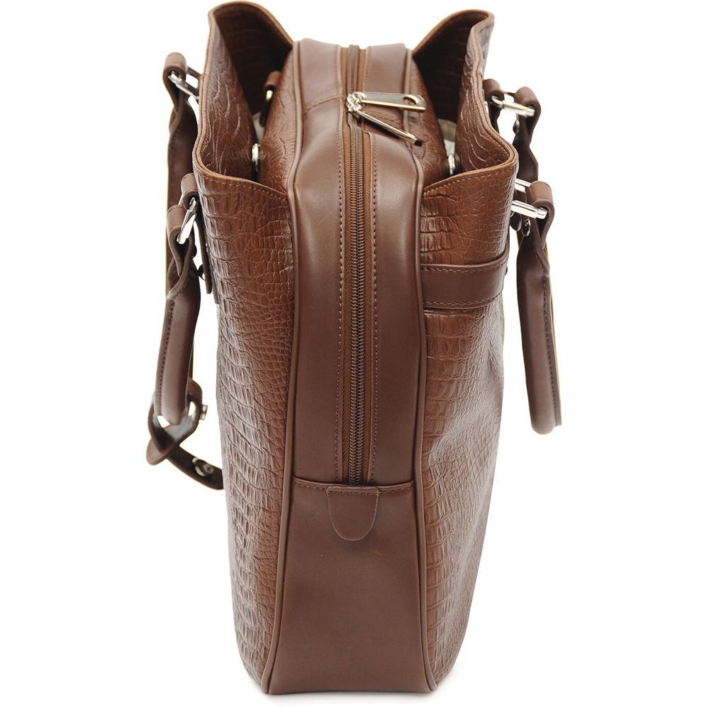 Jill-E Designs Laptop Career Bag - Brown Croc Leather