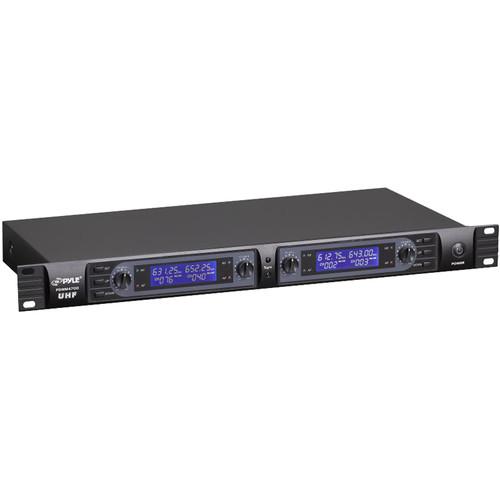 Pyle Pro PDWM4700 Professional Rack-Mount 4-Channel UHF Desktop Wireless Microphone System