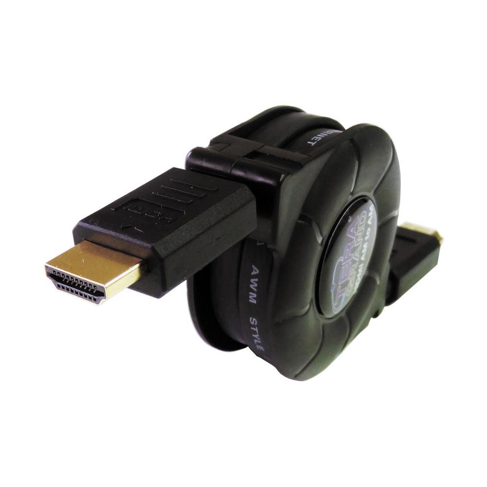 Tera Grand HDMI A Male to HDMI A Male Retractable Cable with Micro Mini HDMI Adapters