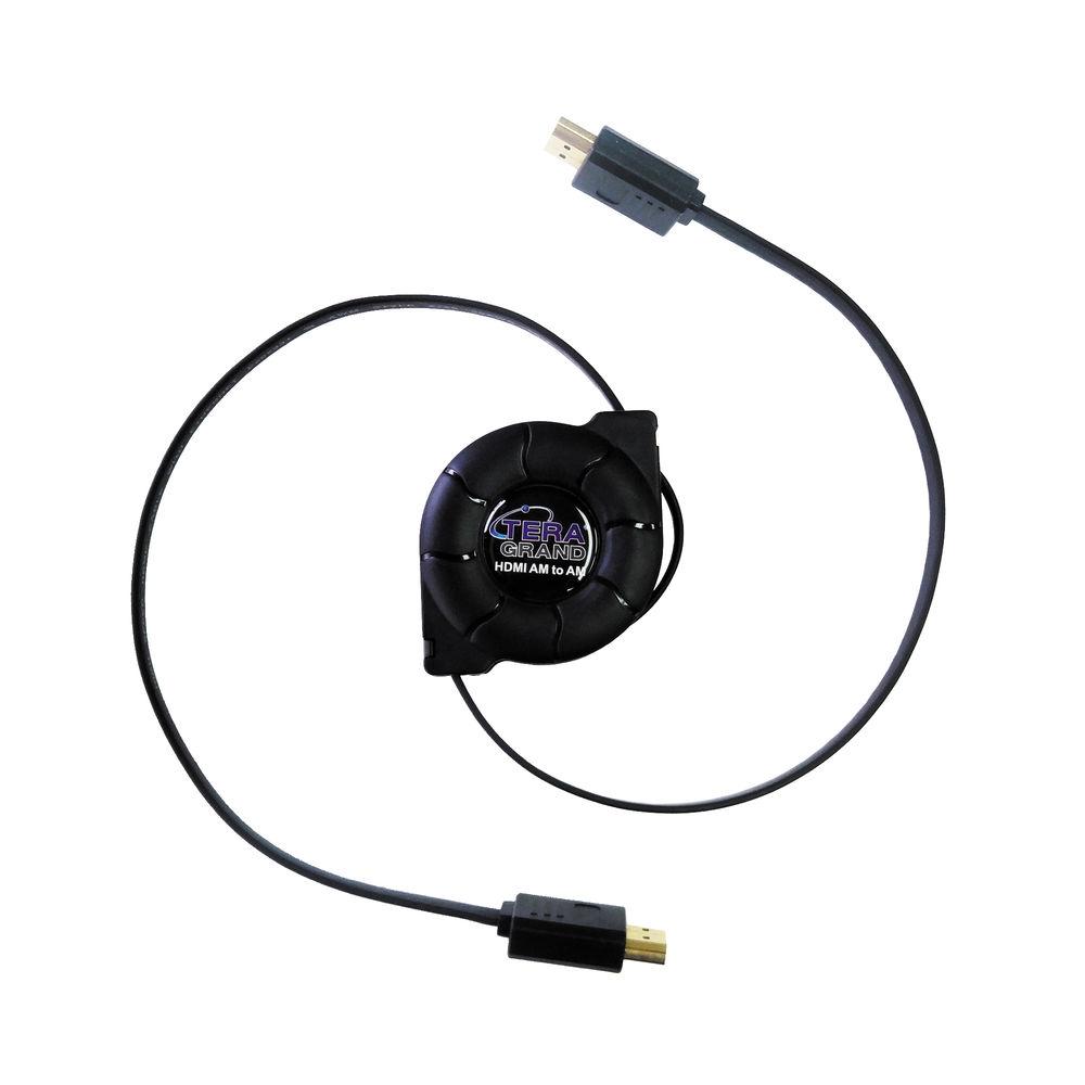 Tera Grand HDMI A Male to HDMI A Male Retractable Cable with Micro Mini HDMI Adapters