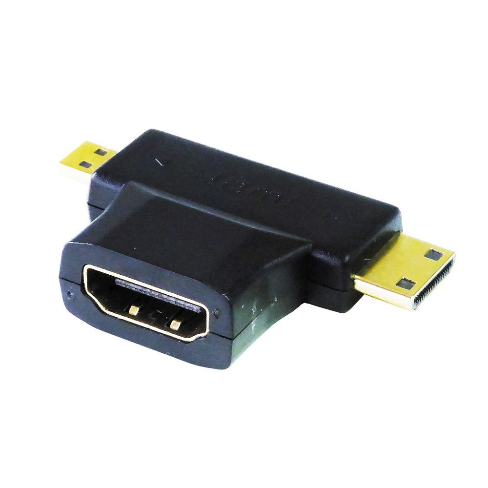 Tera Grand HDMI A Male to HDMI A Male Retractable Cable with Micro Mini HDMI Adapters