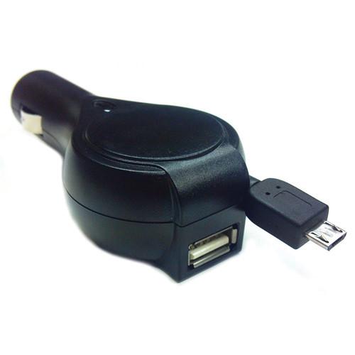 Tera Grand USB Car Charger with Micro USB Retractable Cable