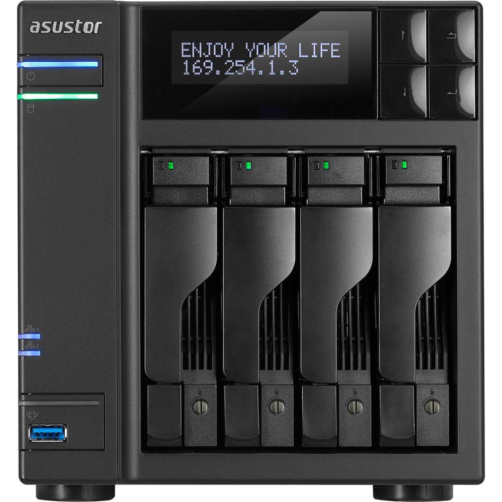 Asustor 4-Bay NAS Server with Intel Celeron Braswell Quad-Core Processor & 4GB Dual-Channel Memory