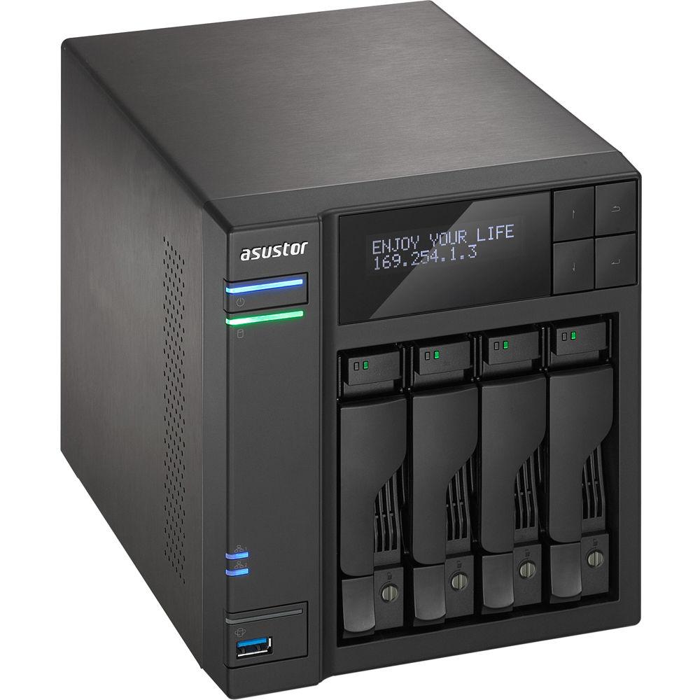 Asustor 4-Bay NAS Server with Intel Celeron Braswell Quad-Core Processor & 4GB Dual-Channel Memory