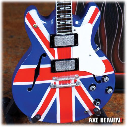 AXE HEAVEN Noel Gallagher Union Jack Supernova Miniature Guitar Replica Collectible, AXE, HEAVEN, Noel, Gallagher, Union, Jack, Supernova, Miniature, Guitar, Replica, Collectible